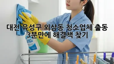 대전 유성구 외삼동 청소업체 출동, 3분만에 해결책 찾기!